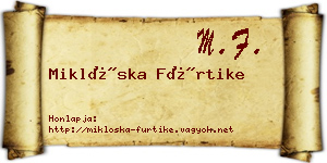 Miklóska Fürtike névjegykártya